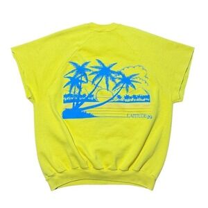 Vintage 80s Panama City Beach Latitude 29 Ocean Surf Art Short Sleeve Crewneck